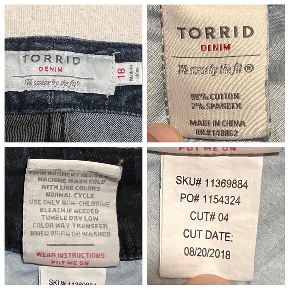 Torrid Womens Skinny Dark Blue Jeans Size 18 Stretch Mid Rise Denim Cotton Blend - Picture 7 of 16